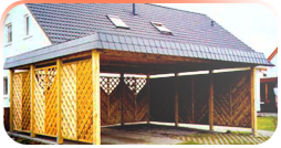 Carports & Garagen Lengemann - Holzcarports mit Schindelblende